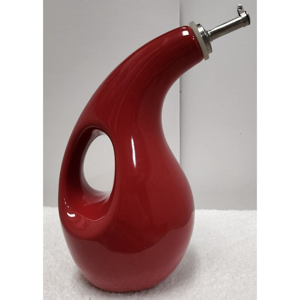 Rachael Ray 24 oz Glossy Ceramic EVOO Oil & Vinegar Dispensing Bottle with Spout